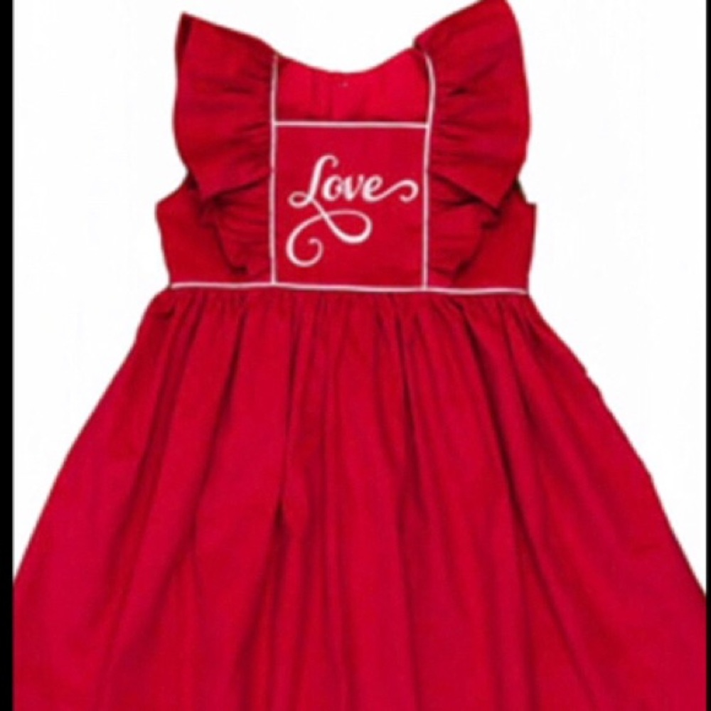 Boutique Valentine’s Day embroidered dress new